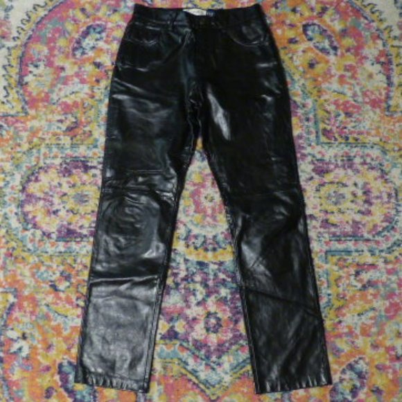 GAP black leather pants Size 6 - Picture 2 of 9